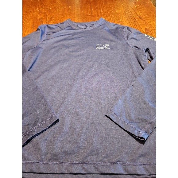 Vineyard Vines Performance Long Sleeve T Shirt Youth L 14 Blue 80% Poly. (A883) - Picture 2 of 8